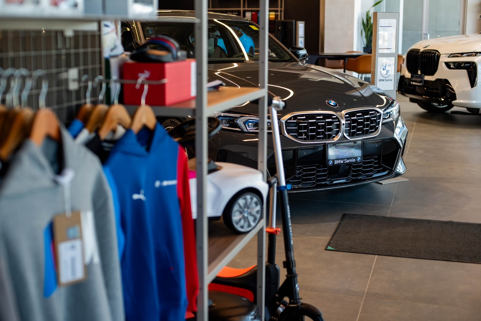 BMW Sarnia merchandise and lifestyle counter
