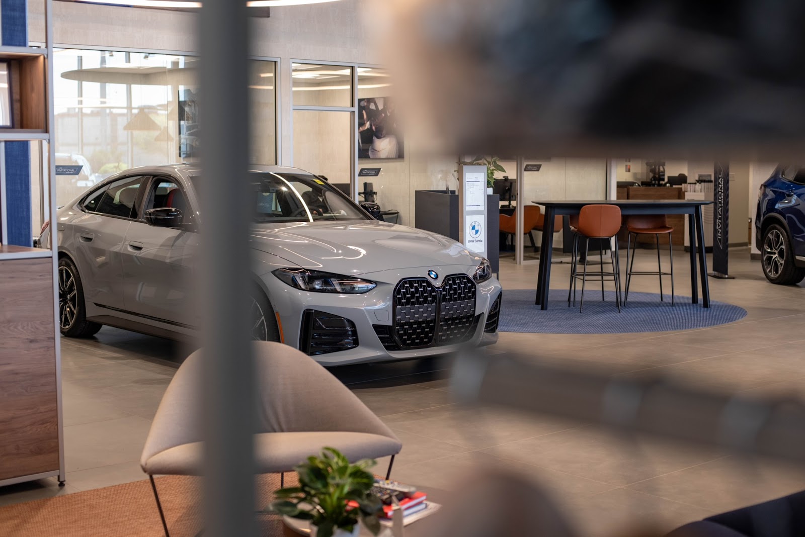 BMW 4 Series on the showroom floor