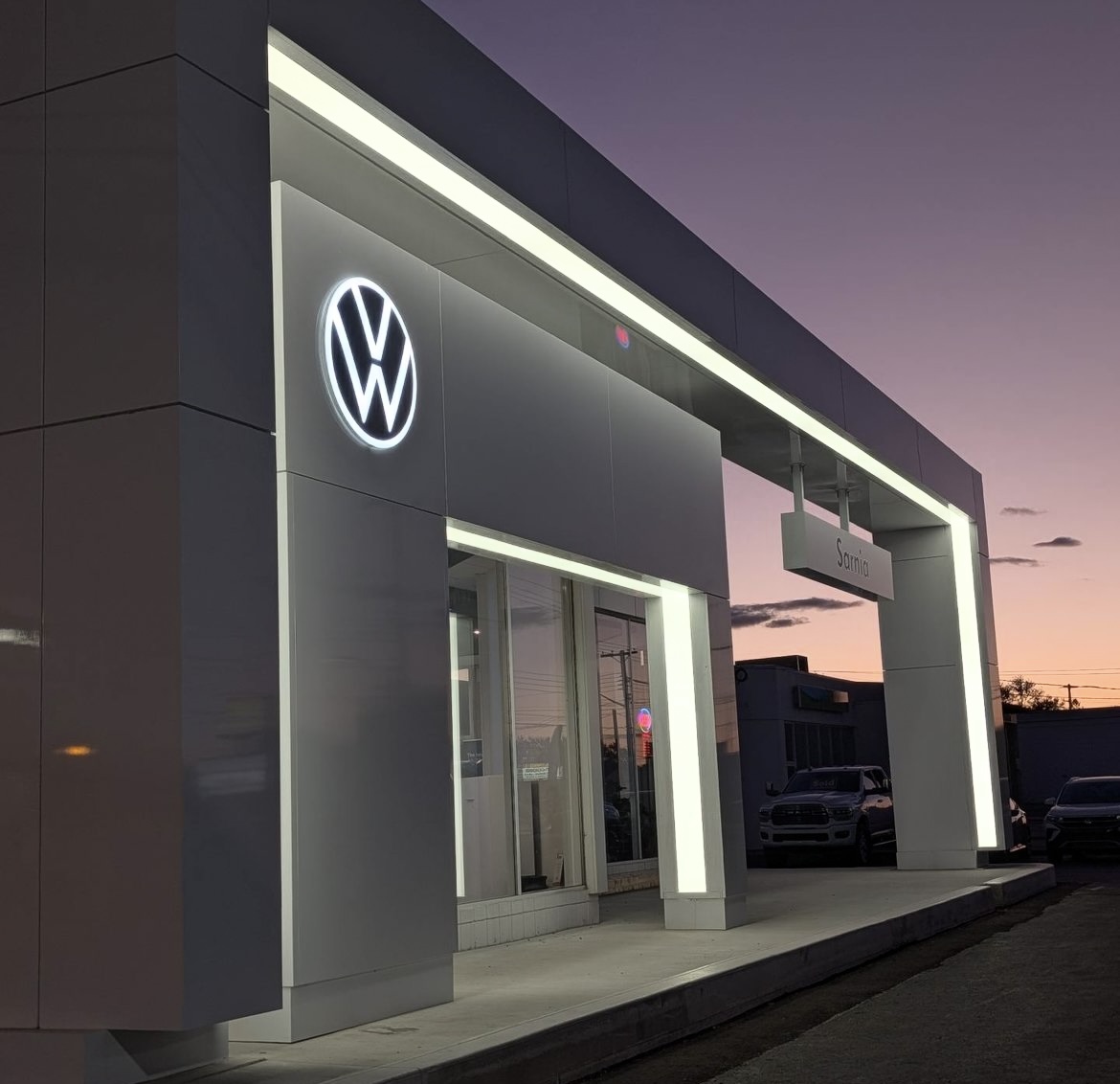 Sarnia Volkswagen exterior at dusk