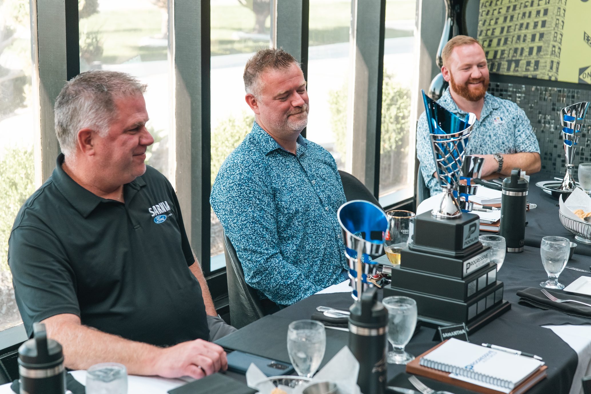 Sarnia Ford team members at an awards table