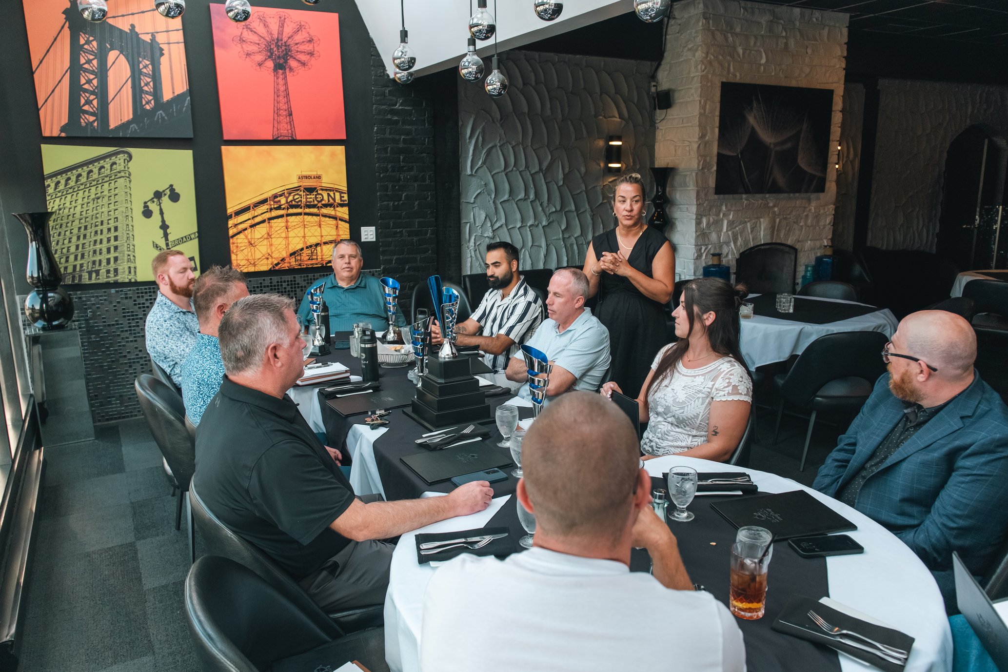 Progressive Auto Group team celebrating together at an awards dinner